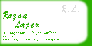 rozsa lajer business card